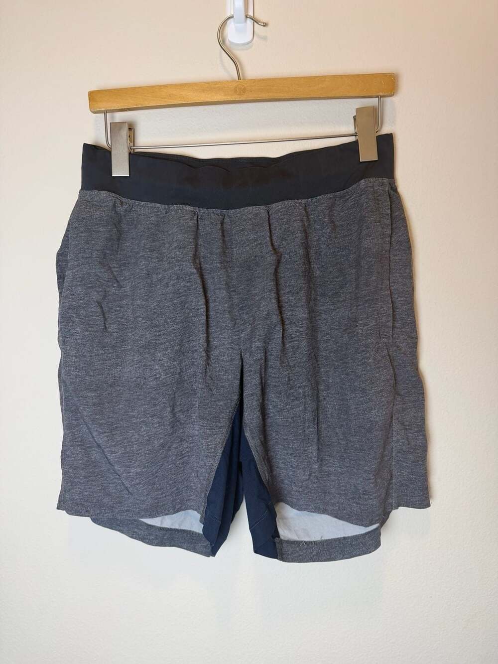 Lululemon Pace Breaker Short Size M Heathered Grey Lined Athletic Gym